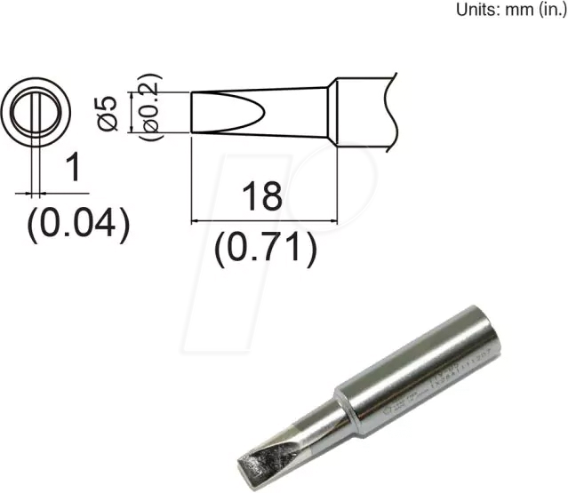 HAK T19-D5 - Lötspitze T19-D5, 5,0 mm, meißel