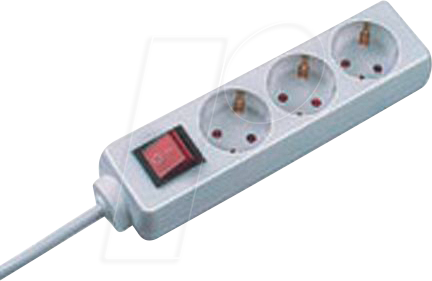 BACH 384.272S - Steckdosenleiste SELLY, 3-fach, Typ F - CEE 7/3, weiß