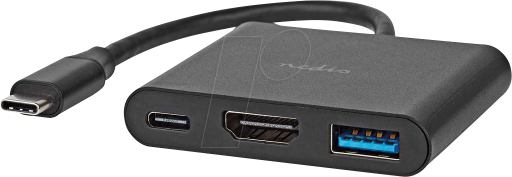 Thumbnail - N CCGB64770BK01 - USB 3.0 Hub, 3 Port, 1x HDMI, 1x A, 1x C, schwarz