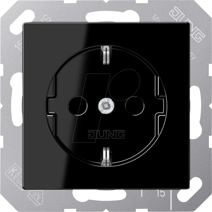 JG A1520 KI SW - Steckdose, SAFETY+, Duroplast, Serie A, schwarz