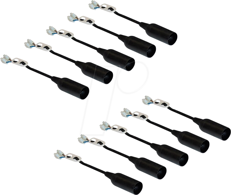 LM 990014 - Lampenfassung, E14, Baupendel, schwarz, 10er-Pack