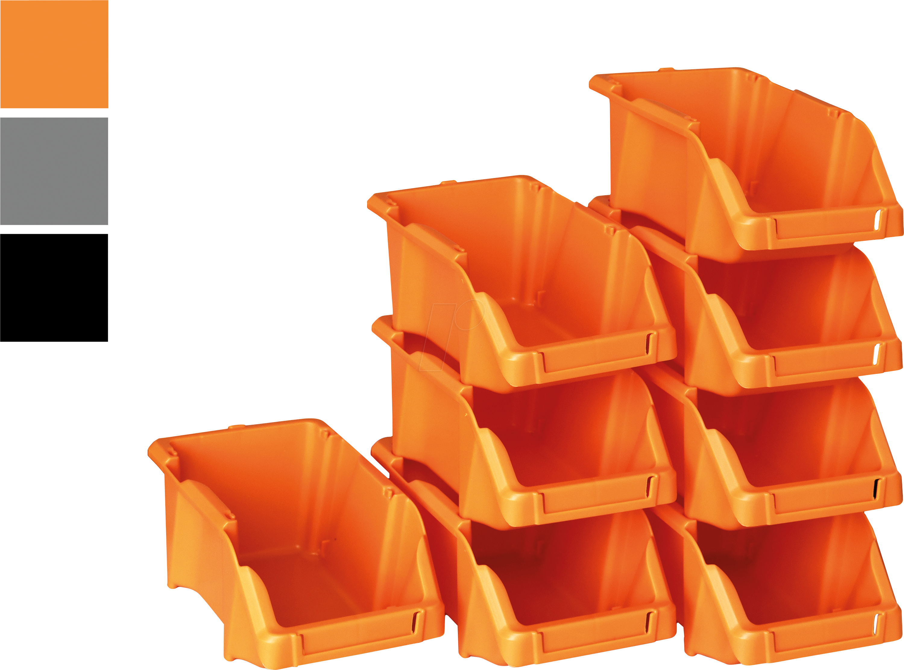 YPC BX00001OG - Stapelboxen-Set, 8 Stück, Orange, 16x9x7cm