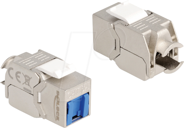 DELOCK 87898 - Keystone Modul RJ45 Buchse / LSA, Cat.6a, mit Staubschutzkappe
