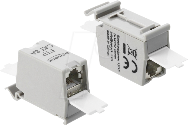 DELOCK 90933 - RJ45 Kupplung Cat.6A Buchse zu Buchse Staubschutz, geschirmt