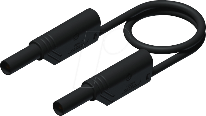 Thumbnail - MLSS WS 50 SW - Silikon-Messleitung, 1,0 mm², 0,5 m, schwarz, gesichert, stapelb
