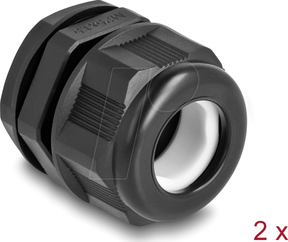 DELOCK 60473 - EX-Kabelverschraubung M25 schwarz 2 Stück
