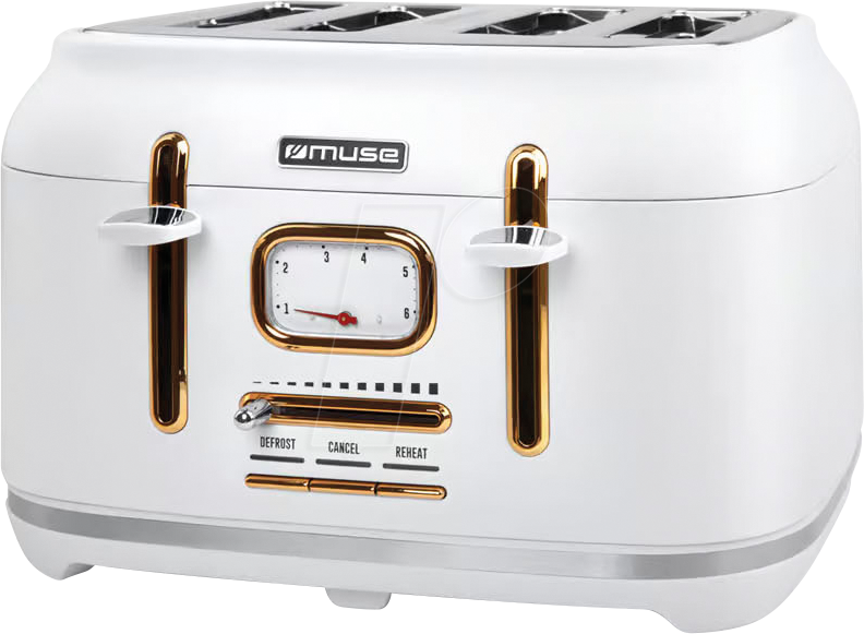 MUSE MS-131 W - MUSE Edelstahl-Toaster weiß MS-131 W