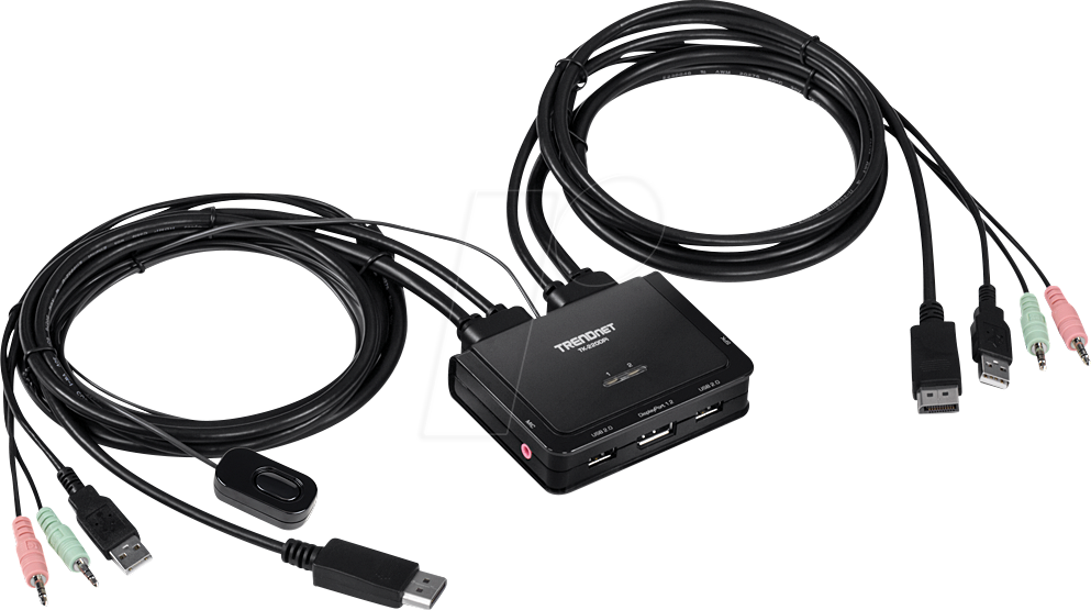 Thumbnail - TRN TK-220DPI - 2-Port KVM Switch, DisplayPort, Audio