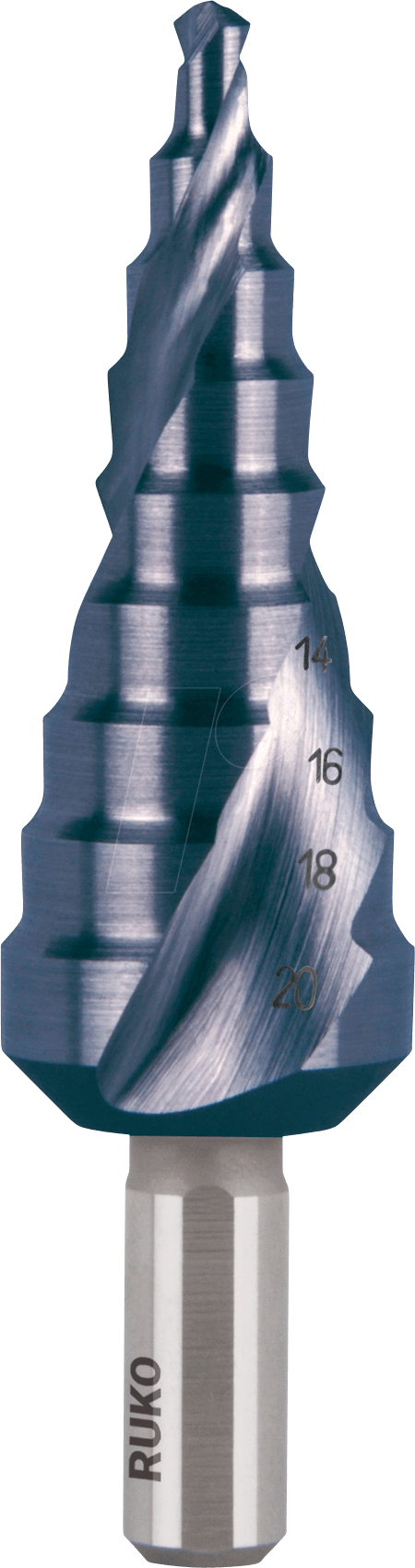 RUKO 101051F - Stufenbohrer, TiAIN, 4,0 - 20,0 mm