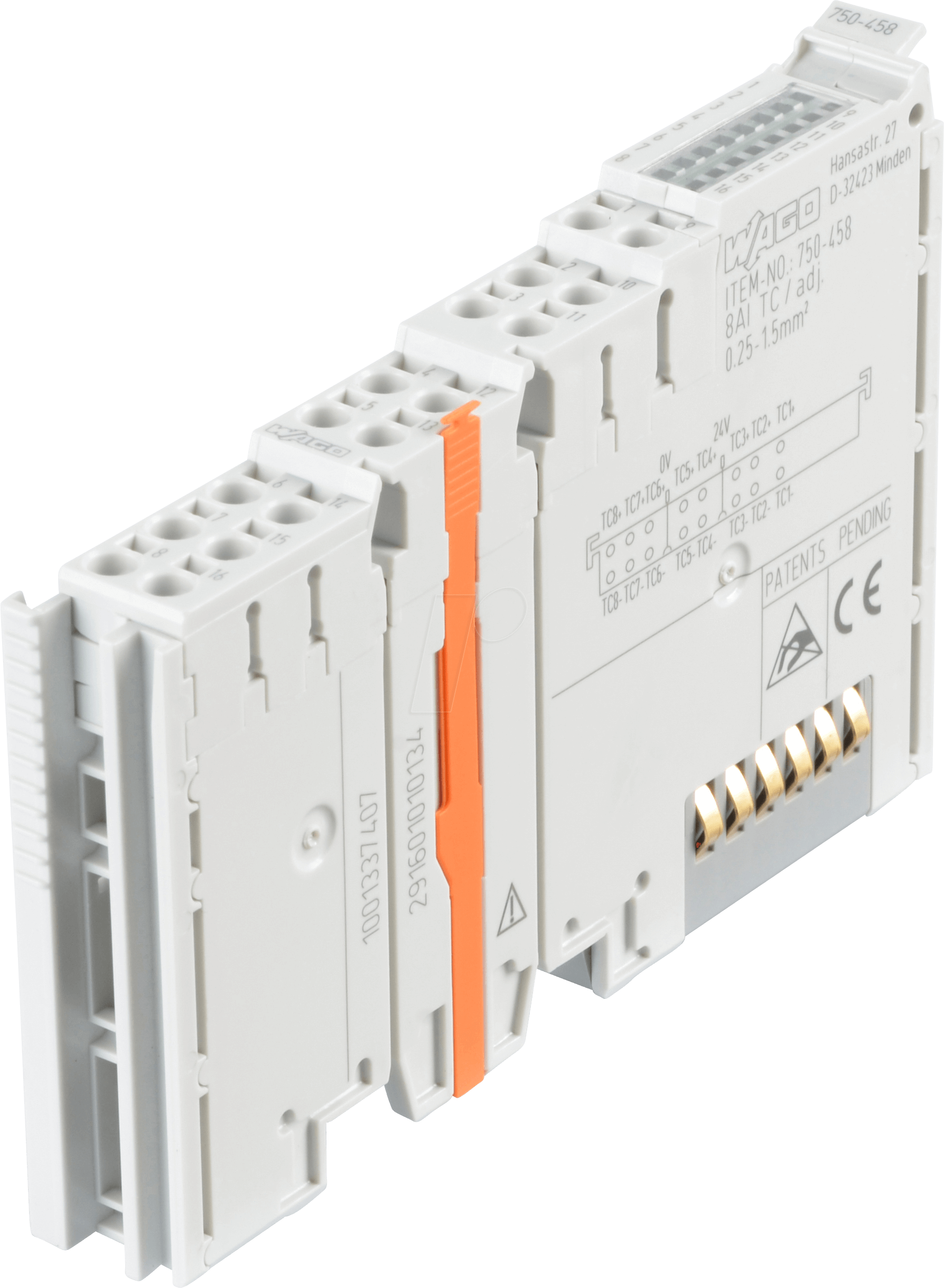 WAGO 750-458 - 8-Kanal-Analogeingangsklemme Thermoelement (TC) frei konfigurier