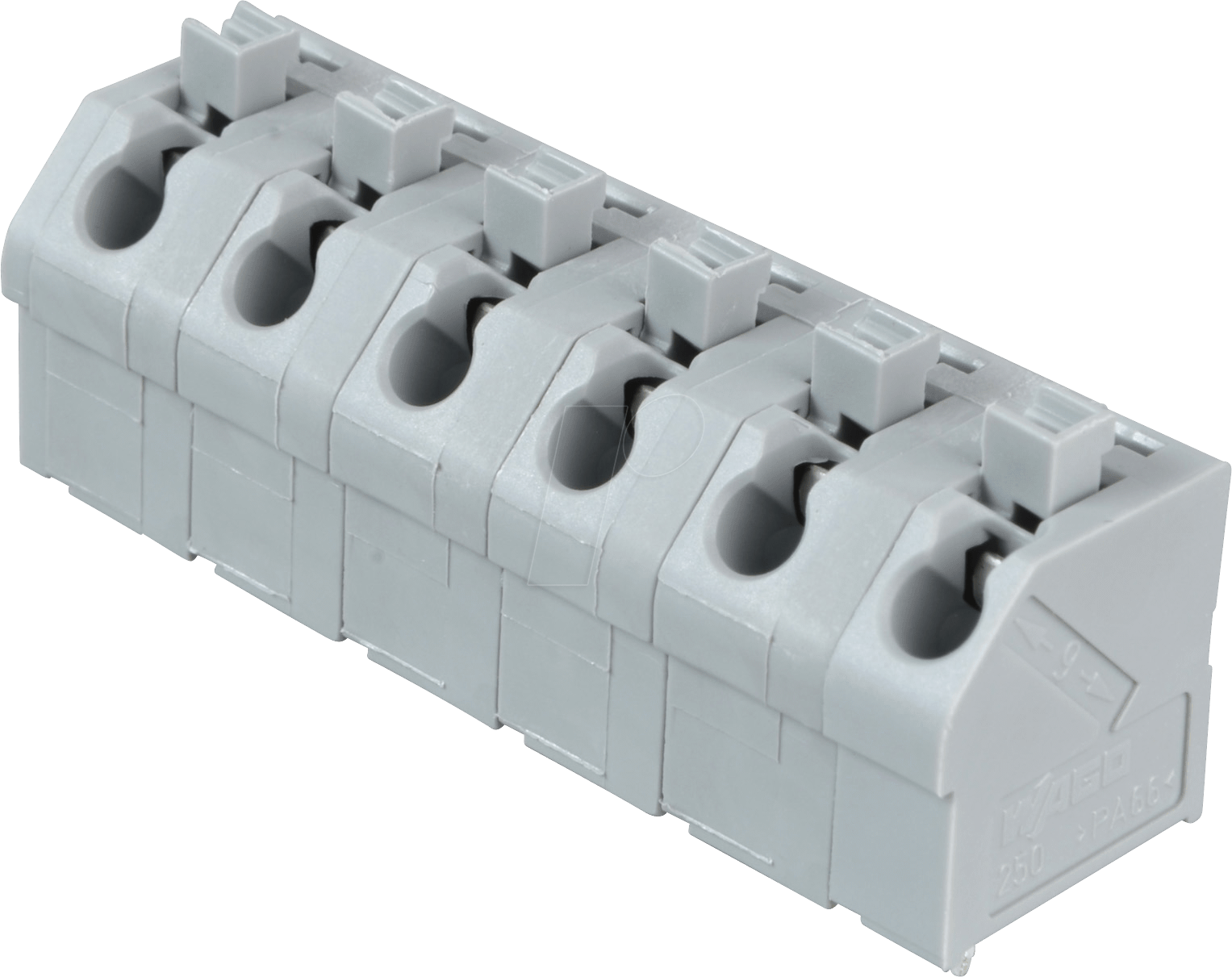 WAGO 250-606 - Klemmleiste mit Betätigungsdrückern, RM 7,5 mm, 17,5A, 6-pol