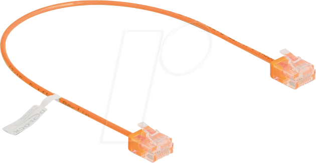 DELOCK 80853 - Patchkabel Cat.6 UTP, Ultra Slim, 0,3 m, orange