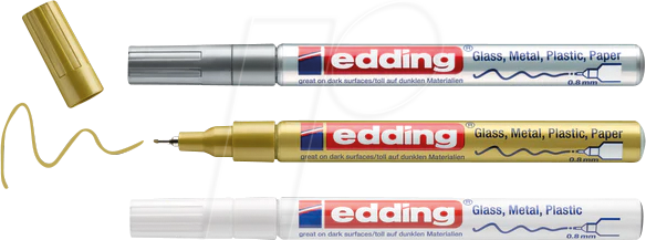 EDDING GLM780-3 - Glanzlackmarker, 0,8 mm, 3er-Set
