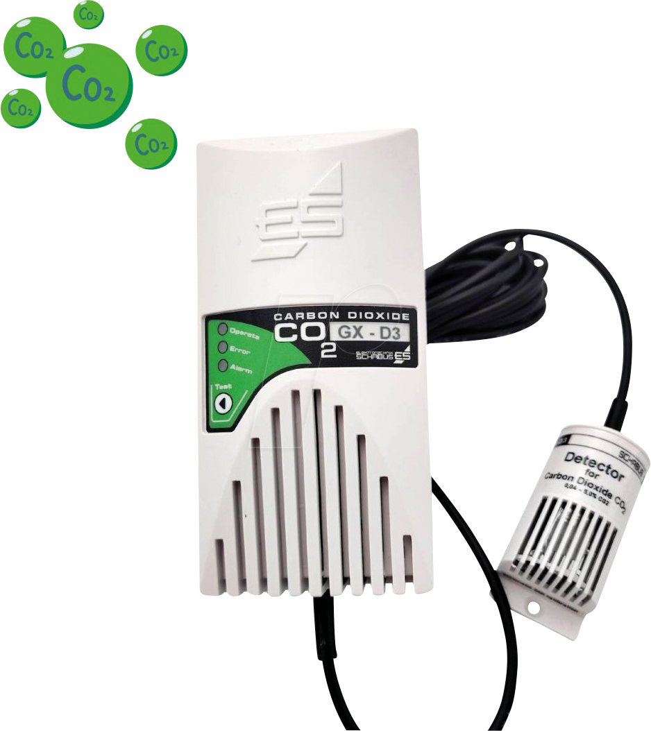 SCHABUS 300233 - Gasalarm für Kohlendioxid (CO²) aus technischen Anlagen ( Wasser