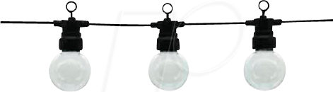 OPT OT5094 - LED-Lichterkette, 20 Leuchtmittel, warmweiß, 10 m, schwarz