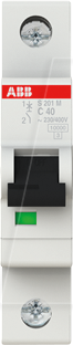 ABB S201M-C40 - Leitungsschutzschalter, Char. C, 40 A, 1 polig
