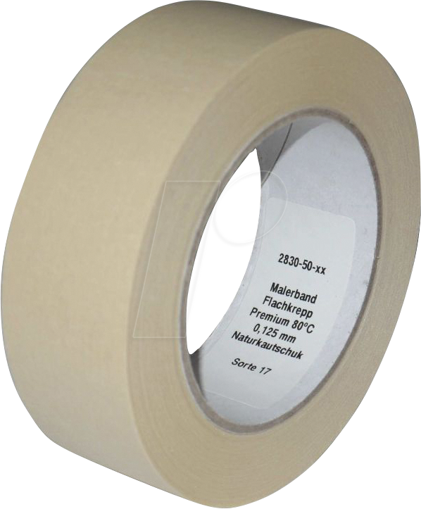 PUB WS5019 - Kreppband, 19 mm x 50 m, beige