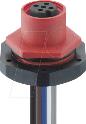LUT 1220-05-103 - Einbaukupplung, M12, 5 pol, A-kodiert, IP67, rot