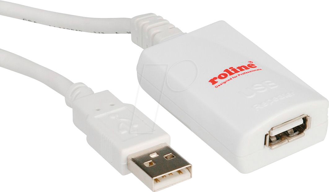 ROLINE 12041088 - USB 2.0 Kabel, A St. auf A Bu., weiß, 5,0 m