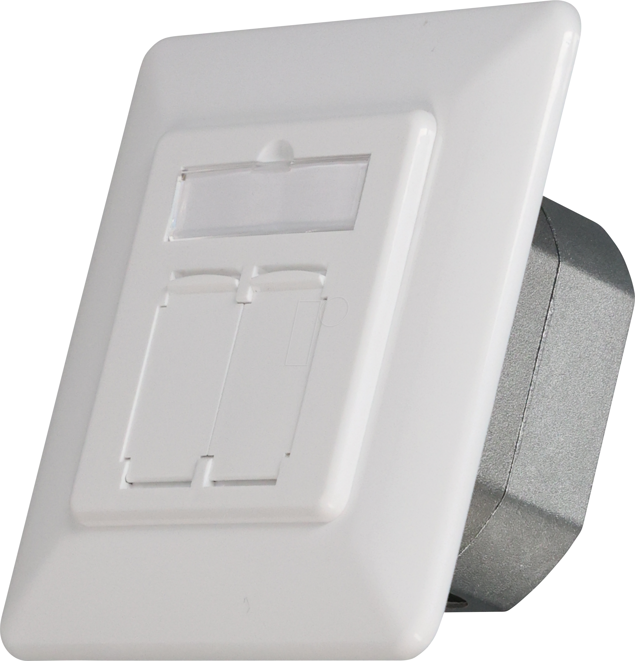 TTL 162202VSW - Unterputzdose, Cat.6a, 2-Port, geschirmt, vertikal, signalweiß