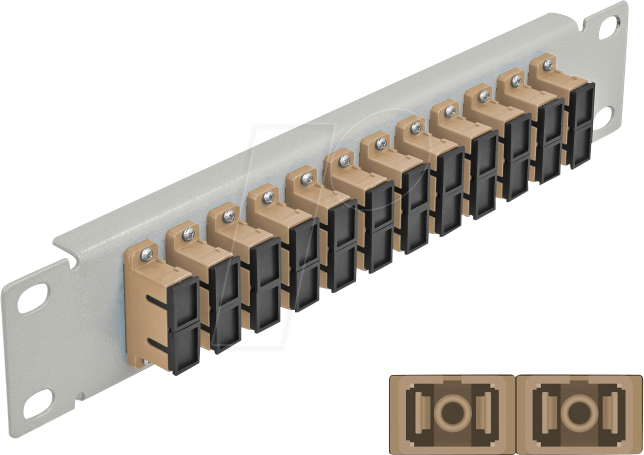 DELOCK 66793 - LWL Patchpanel, 10'', 12-Port, SC Duplex, 1HE, grau
