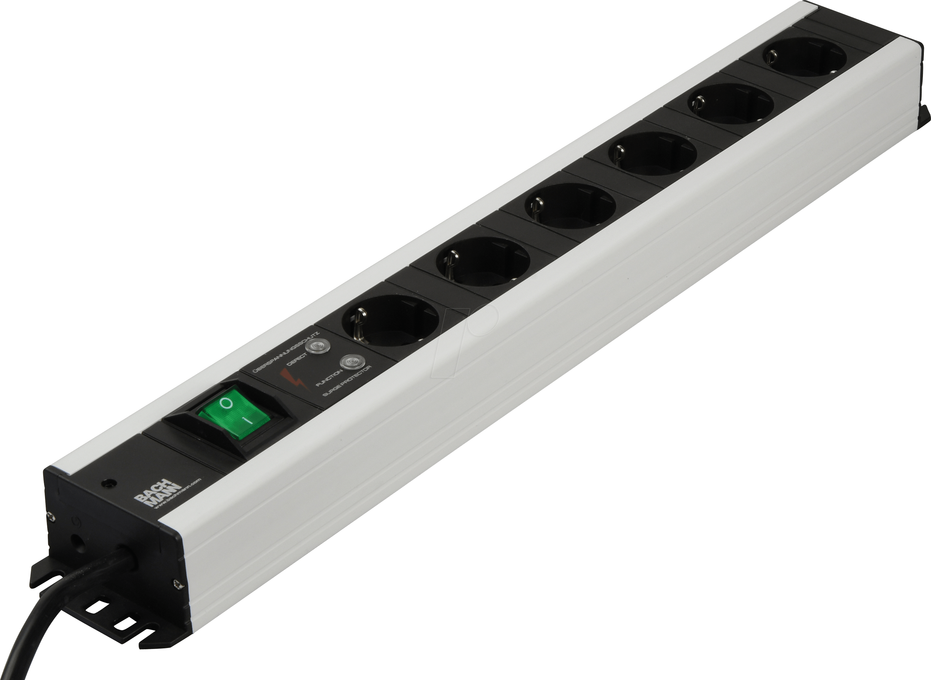 Thumbnail - BACH 300.011 - Steckdosenleiste, 6-fach, Typ F - CEE 7/3, grau-schwarz