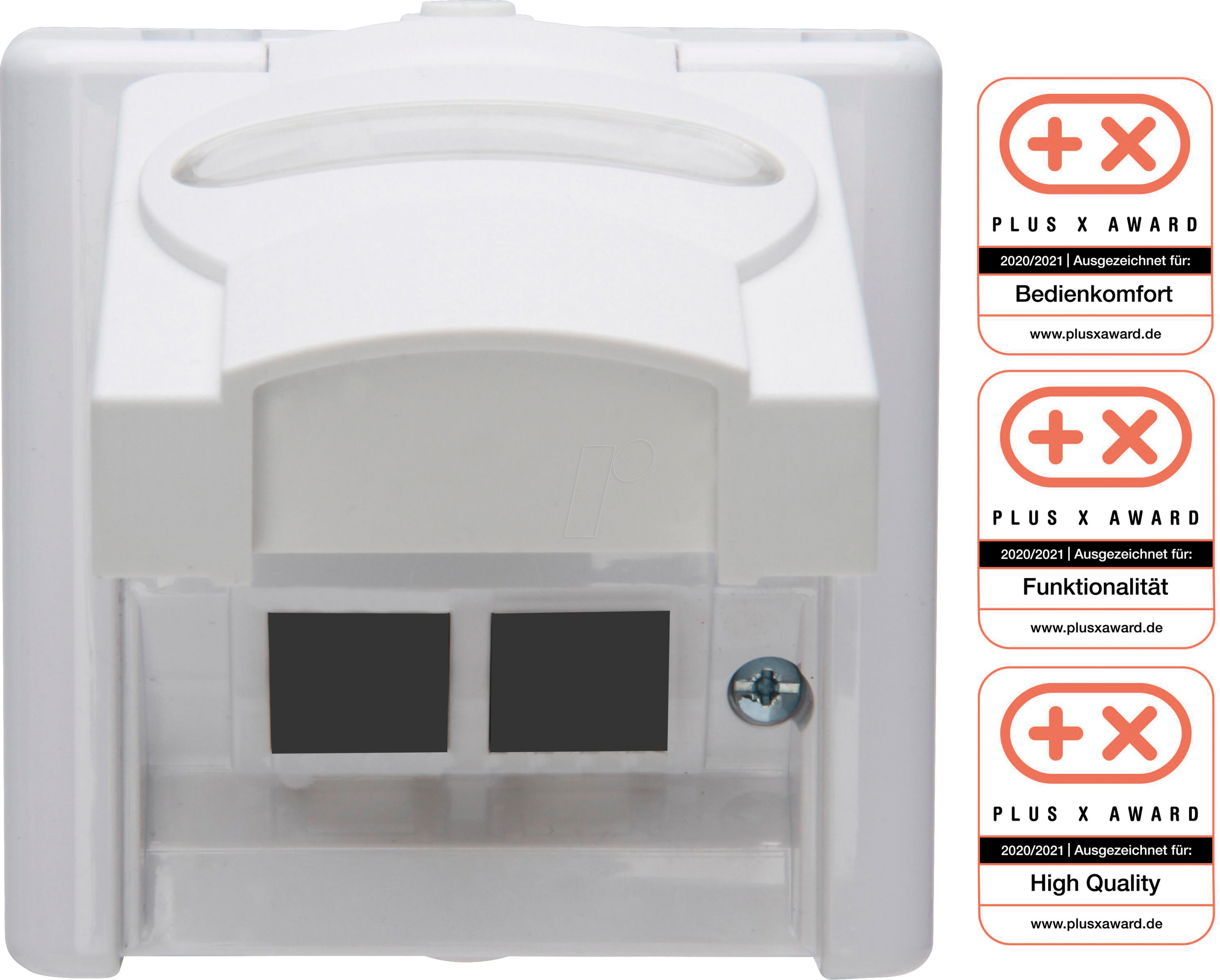 EL BE 109902001 - BLUE ELECTRIC - AP-FR Leergehäuse, für 2 CAT Module, arktisweiß