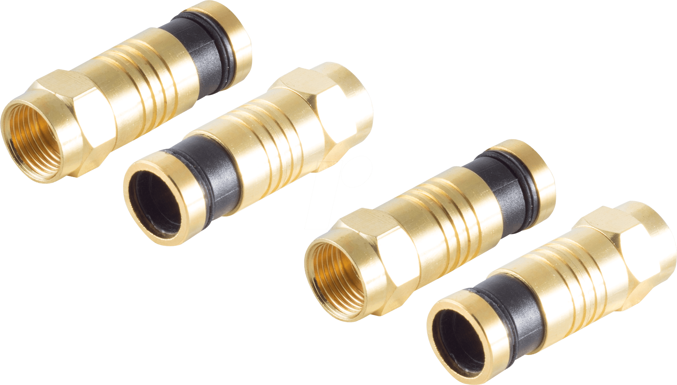 SHVP BS15-300714 - 2x F-Kompressionsstecker gold für Kabel 7,2mm