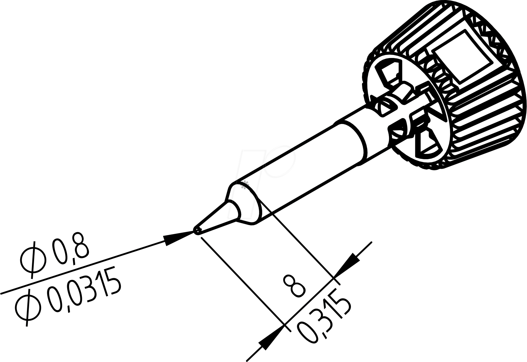 Thumbnail - ERSA 0142PDLF08 - Ersadur Lötspitze, 0,8 mm bleistiftspitz