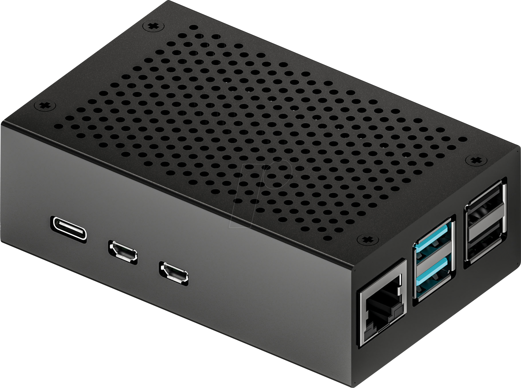 RPI5 CASE ALU01 - Gehäuse für Raspberry Pi 5, Alu, schwarz, inkl. Belüftung
