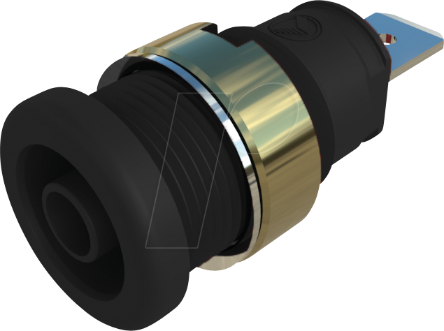 SEB 2620 F6,3 SW - Einbaubuchse, 4 mm, Faston, schwarz, gesichert