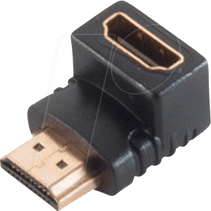 SHVP BS77407 - Adapter HDMI Stecker < HDMI Buchse gewinkelt unten, vergoldet