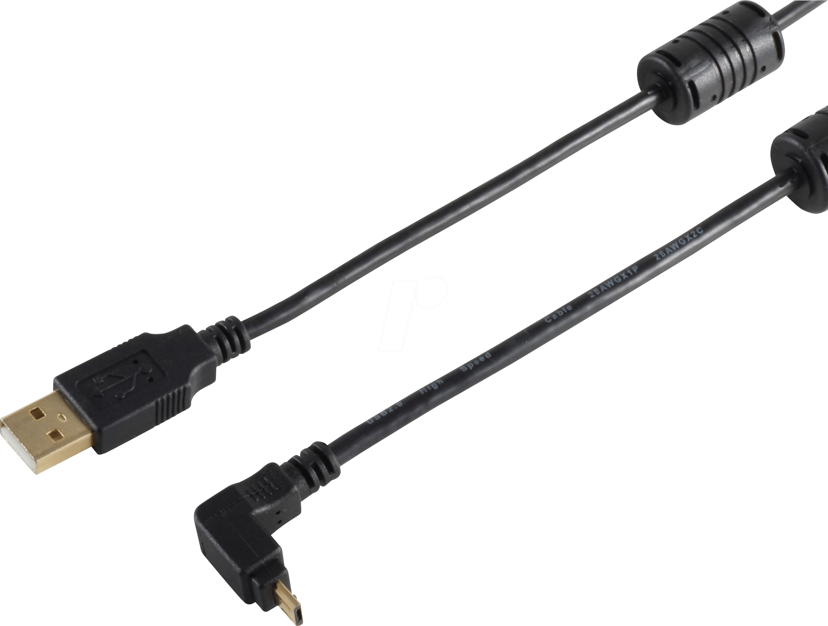 SHVP BS1310002 - USB A > Micro B Stecker 180° Winkel oben 1m