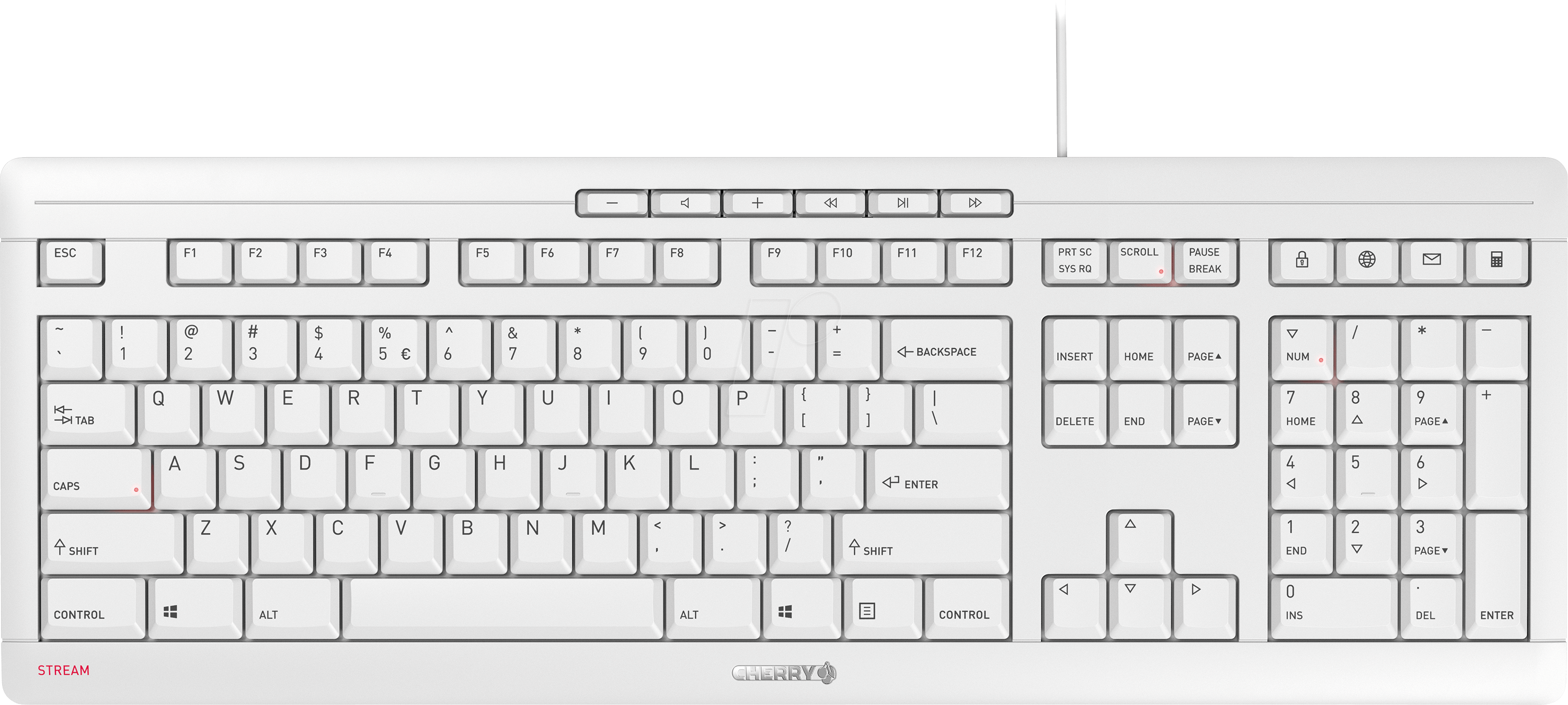 JK-8500EU-0 - Tastatur, USB, weiß-grau, US