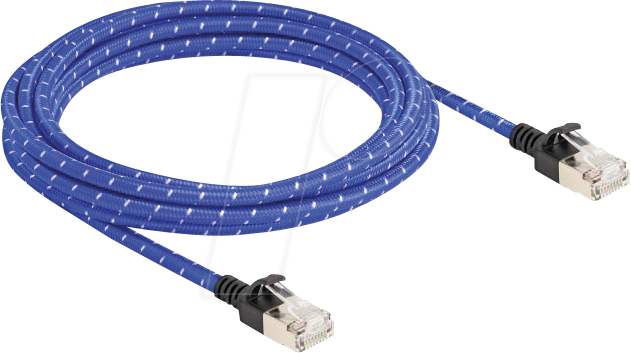 DELOCK 80379 - Patchkabel Cat.6A U/FTP Slim 3 m blau