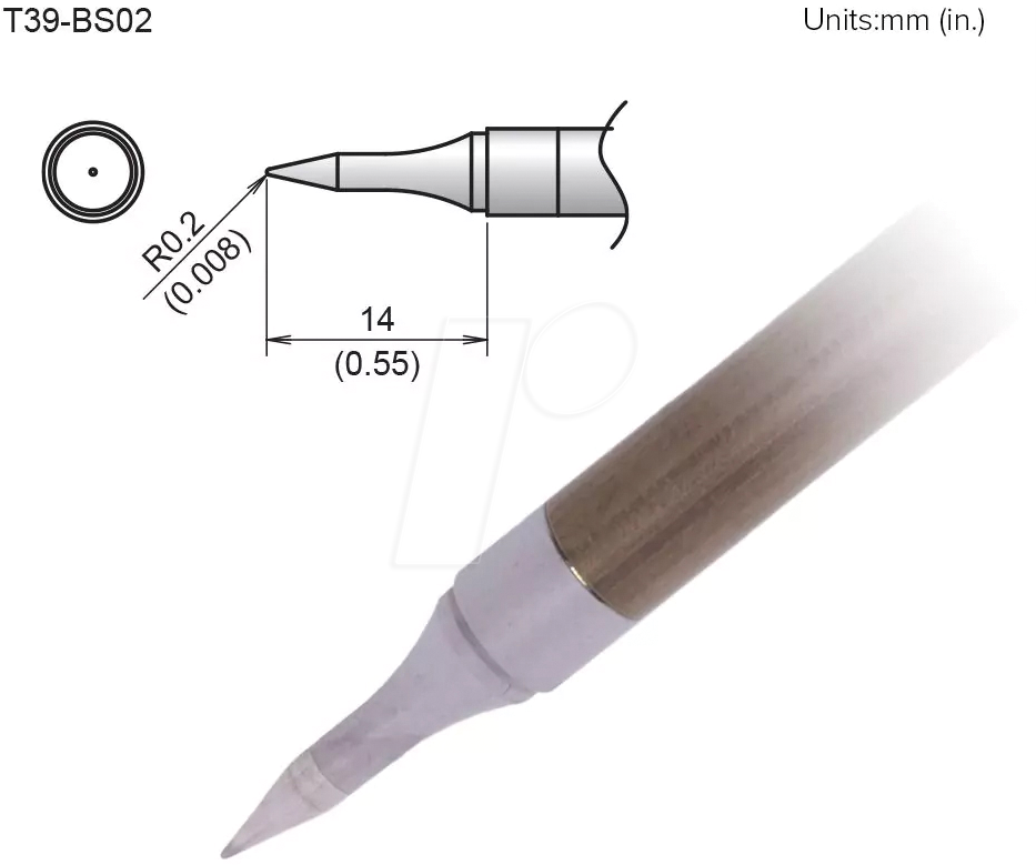 HAK T39-BS02 - Aktiv-Lötspitze T39-BS02, 0,2 mm, konisch