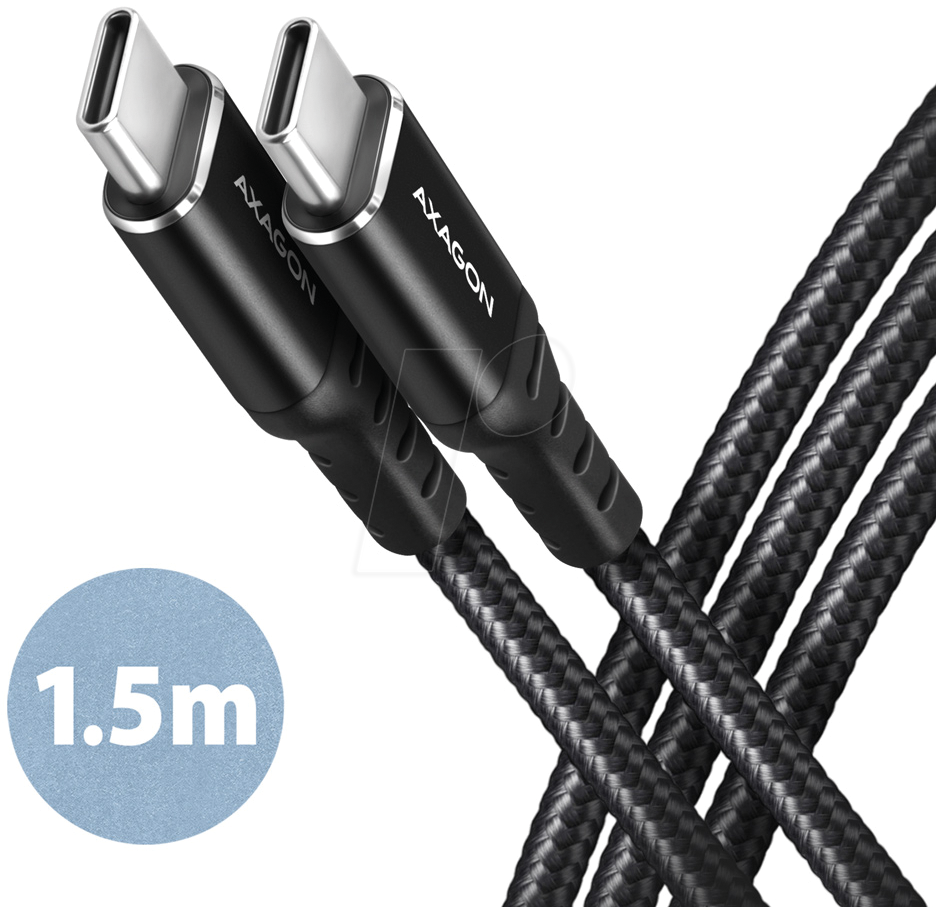 AXG BUCM-CM15AB - Sync- & Ladekabel, USB-C -> USB-C, 1,5 m