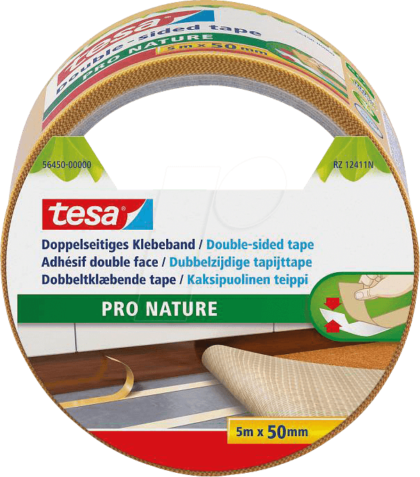 TESA 56450 - Doppelseitiges Klebeband PRO NATURE, 5 m