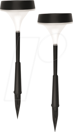 SOLAR OC-GL037B - 2er Pack LED-Solarleuchte, schwarz, IP65, 3000 K