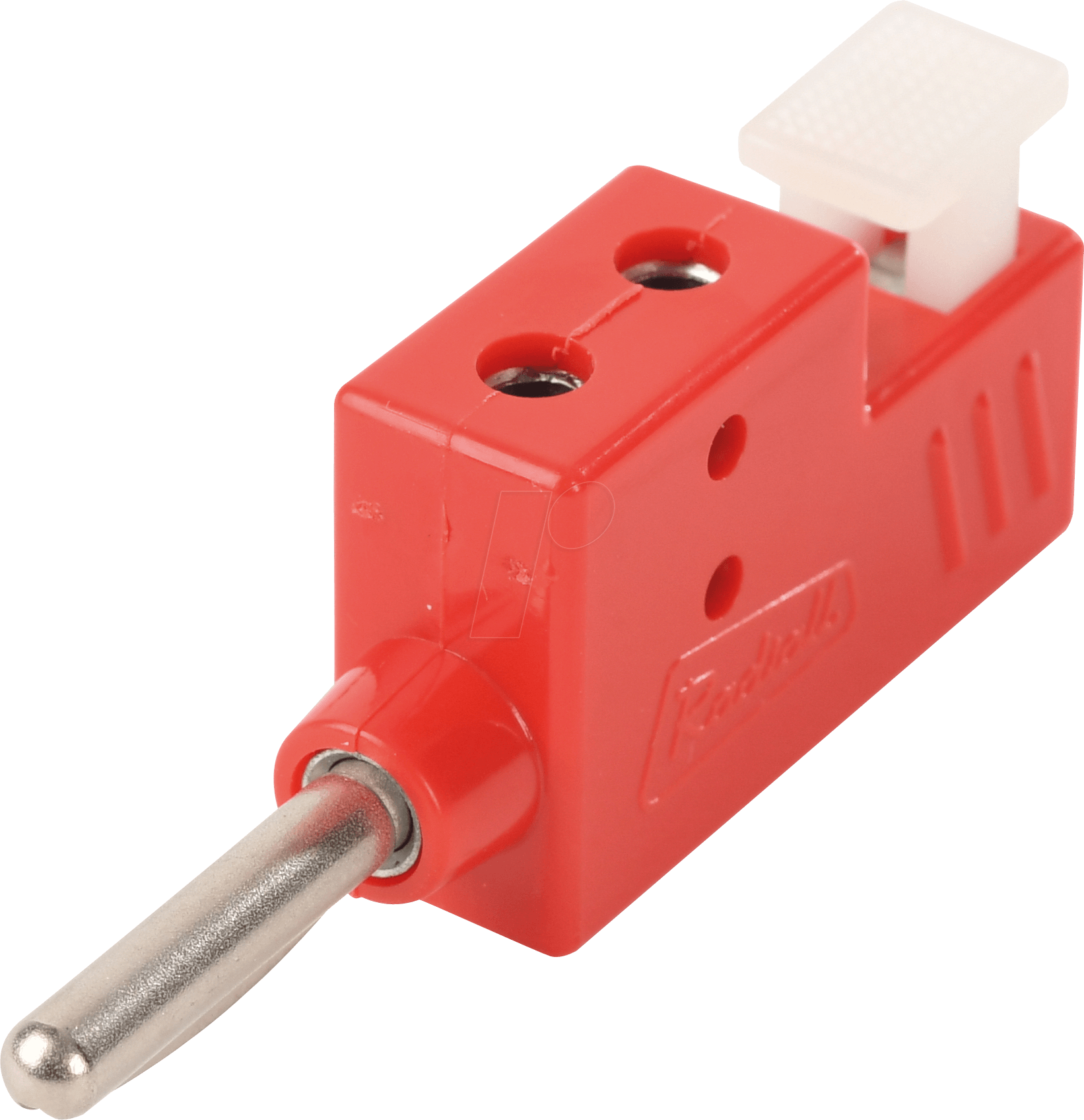R941461000 - Bananenstecker, 4 mm, stapelbar, Schnellspannklemme, rot