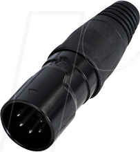 REAN RCX5M-Z0011 - XLR Kabelstecker 5-polig, IP65, schwarz verchromtes Gehäuse