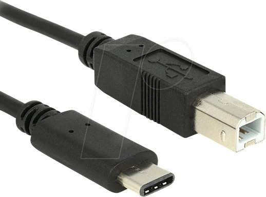 DELOCK 83328 - USB 2.0 Kabel, C Stecker auf B Stecker, 0,5 m