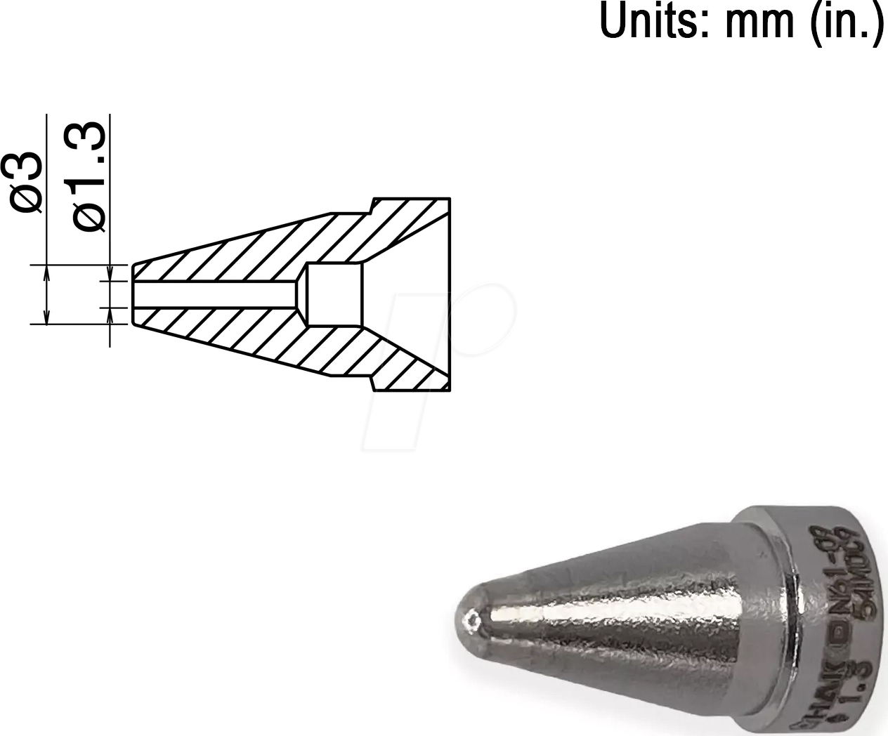 HAK N61-09 - Entlötdüse N61-09, Standard-Typ, 1,3 mm