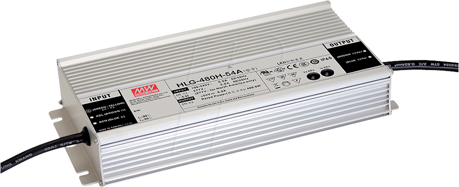 MW HLG-480H-48AB - LED-Trafo, 480 W, 48 V DC, 10000 mA, dimmbar, 3-in-1