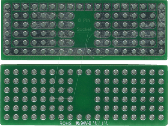 RE 941-S2 - Lötbares Bread Board 8-Pin-Sockel 46,99 x 17,14 mm
