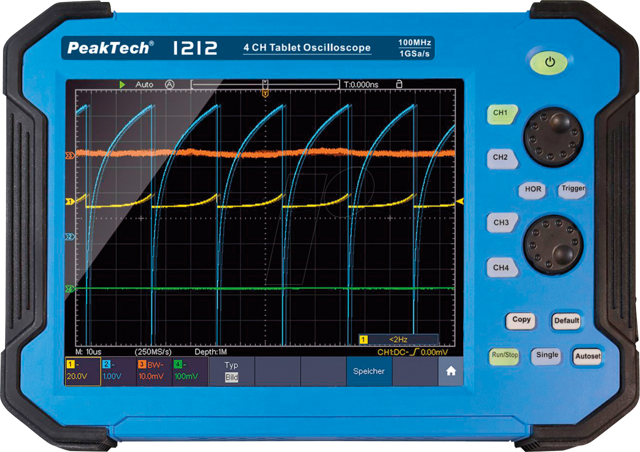 PEAKTECH 1212 - Handheld-Oszilloskop, 100 MHz, 4 Kanäle