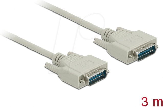 Thumbnail - DELOCK 85977 - D-Sub Kabel 15 PinStecker > Stecker beige/grau 3,0 m