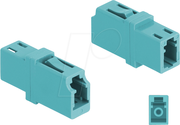 DELOCK 87987 - LWL Kupplung, LC Simplex Buchse / Buchse, OM3, aqua