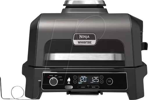 SN NINJA 81058 - Ninja Woodfire Pro XL Elektrischer Outdoor Grill & Smoker mit Sm