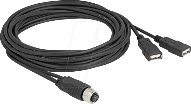 Thumbnail - DELOCK 60651 - Adapterkabel 2x USB 2.0 zu M12 A-kodiert 8 Pin 3,0 m